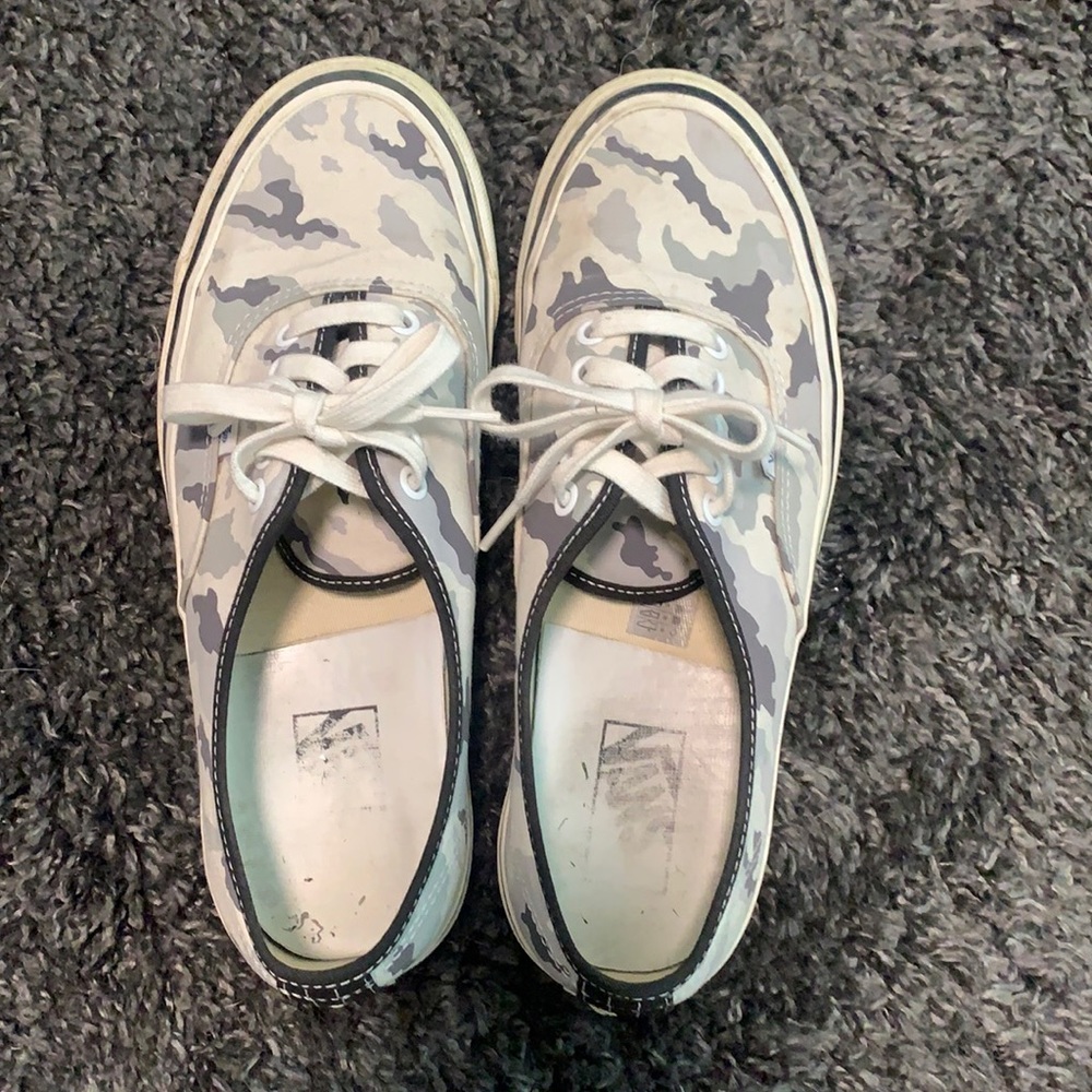 Vans white and gray army
